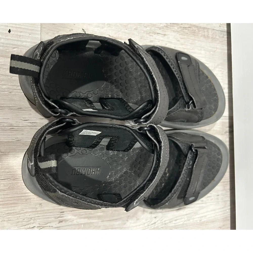 Khombu Barracuda Mens Black Sport Hiking Sandals‎ Adjustable Straps Size 11M